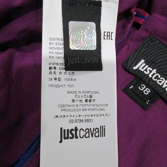 Just Cavalli Cropped Ruffle Sleeve Tank Top - Picture 7 of 8